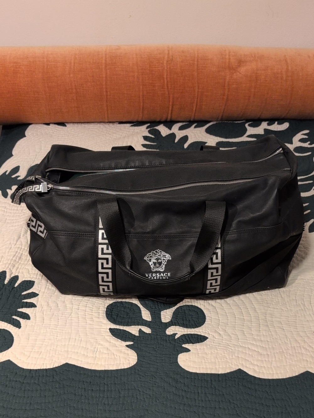 Authentic Versace (Rehab) Black Logo Duffel Bag - Men